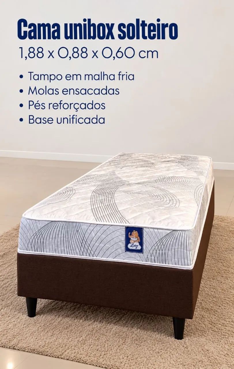 Mega promoção de Cama box Solteiro de Molas Ensacadas!!