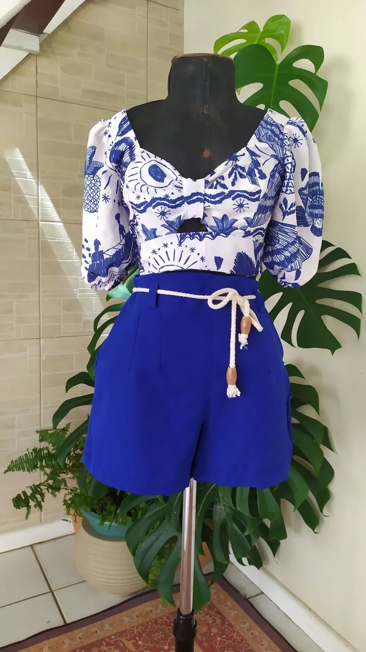 Conjunto de short e cropped Tam P  - Foto 3