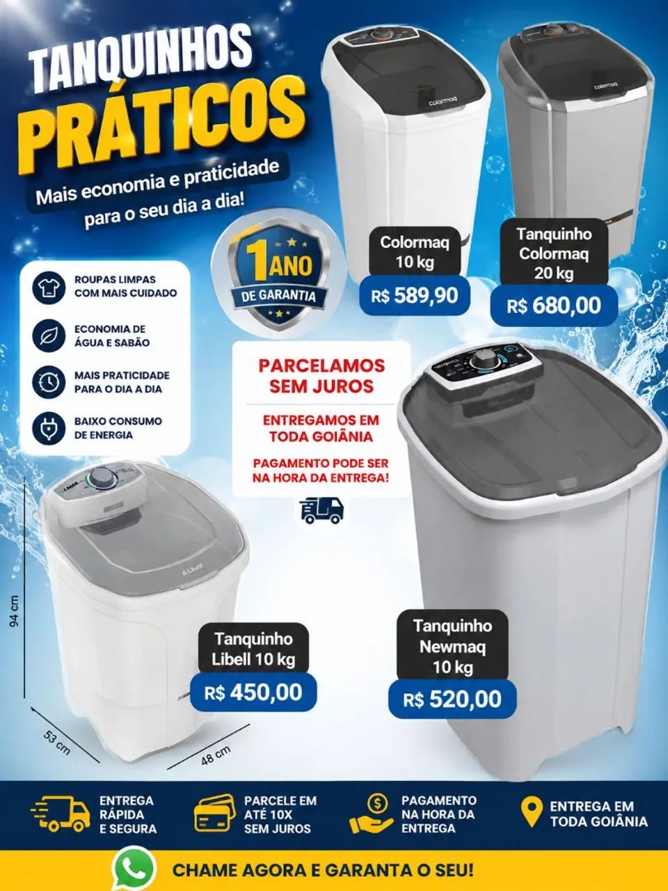 Tanquinho de várias marcas
