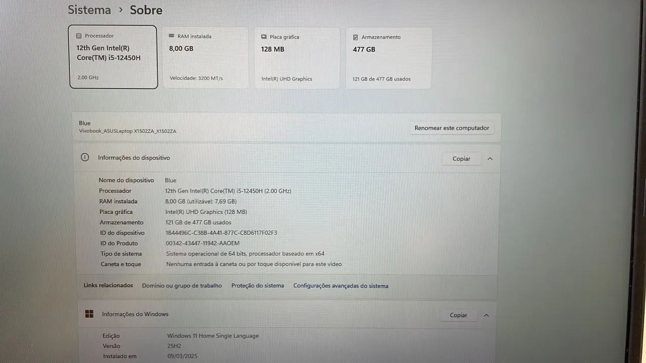 Notebook Asus i5 - 8gb ram - 512 SSD - Vivobook - Foto 4