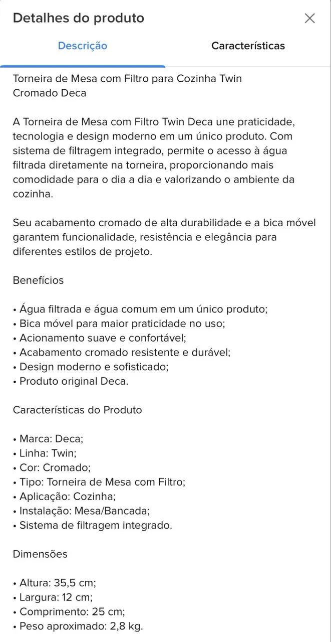 TORNEIRA DECA COM FITRO - Foto 3