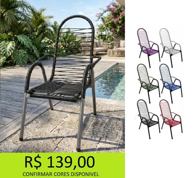 Cadeira de área de otima qualidade - frete fixo apenas 29,00