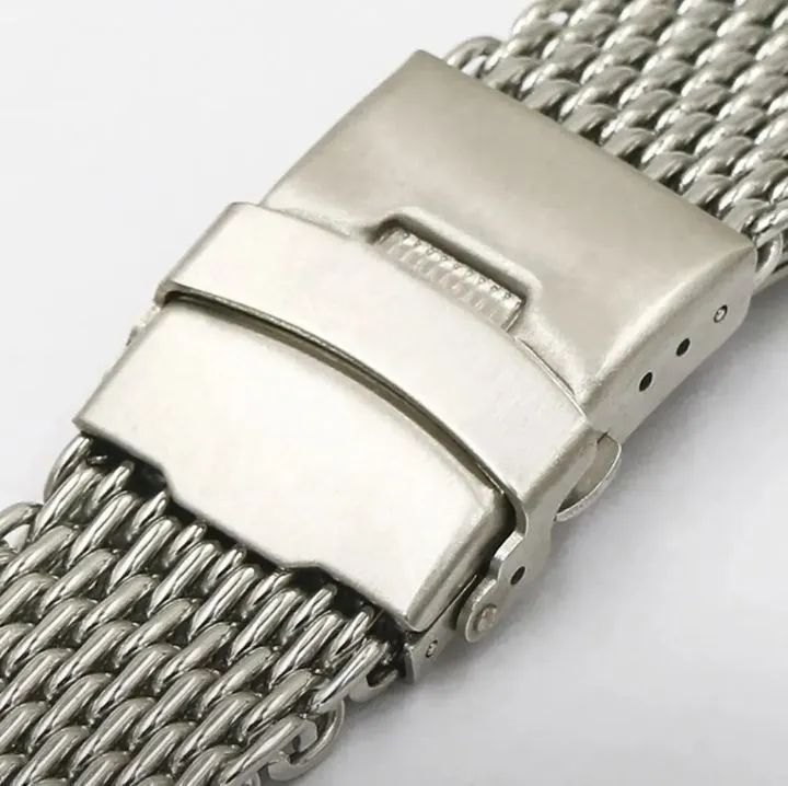 Pulseira de relógio Shark Mesh em aço inoxidável 22mm. - Foto 4