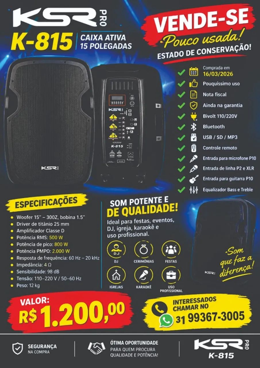 CAIXA ATIVA KSR K-815 - 15