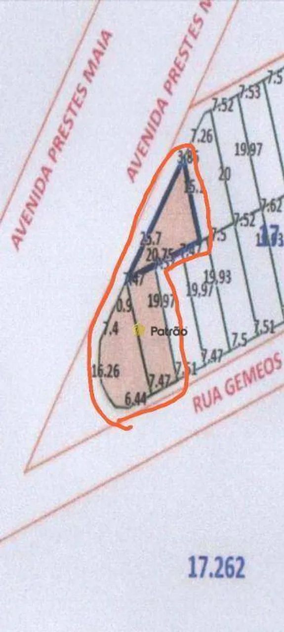 Ótimo terreno de esquina em Santo André.