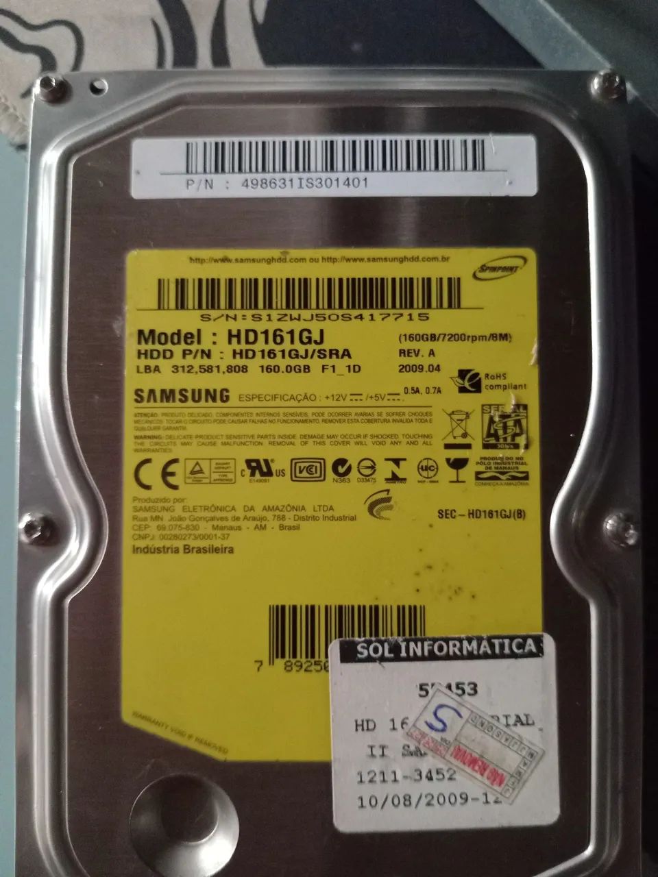 Hd de 160 gigas com Windows 10 ltsc ativo