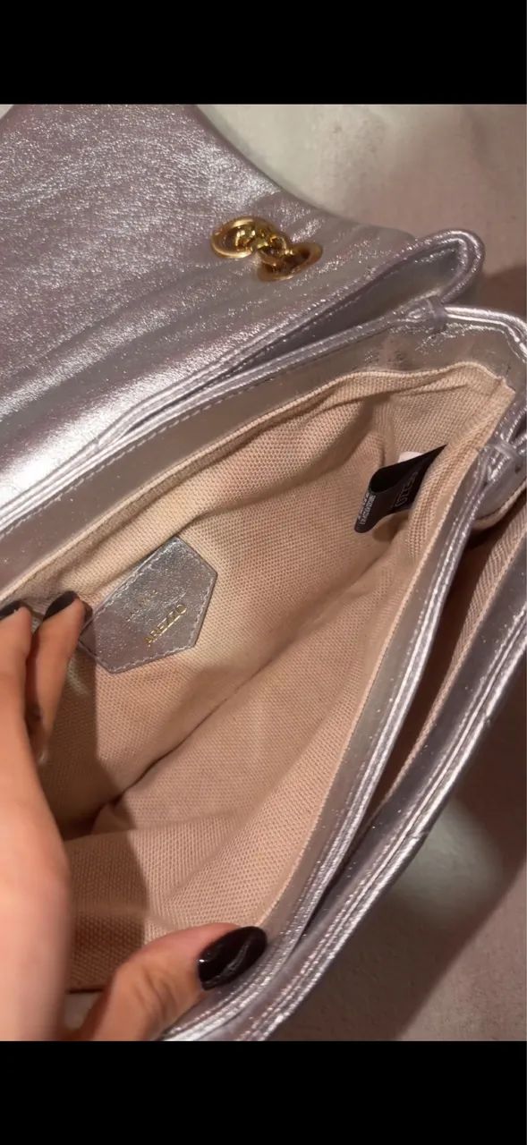 Bolsa Tiracolo Prateada Arezzo - Foto 5