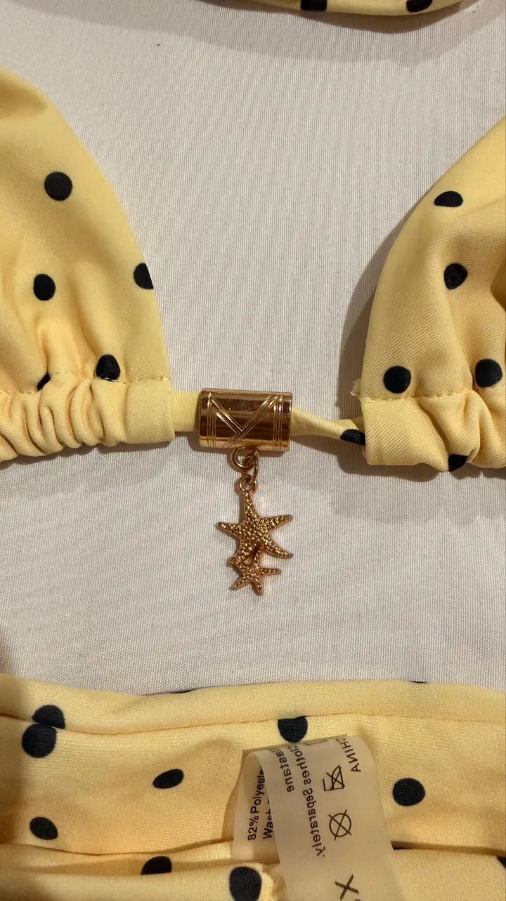 Biquíni Novo PP Amarelo com Bolinhas Preta - Foto 3