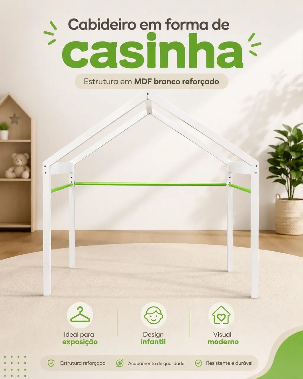 Cabideiro formato de casinha