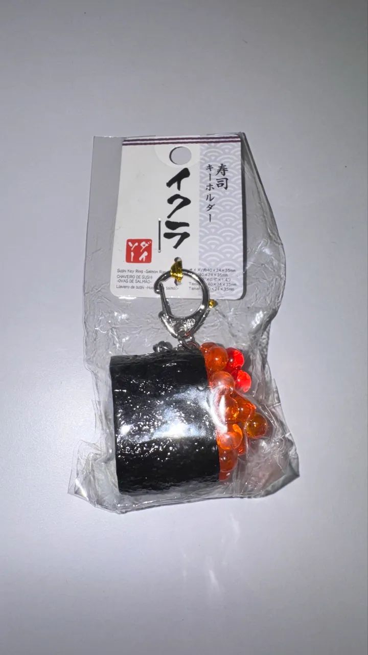 Chaveiro sushi comprado no Japão