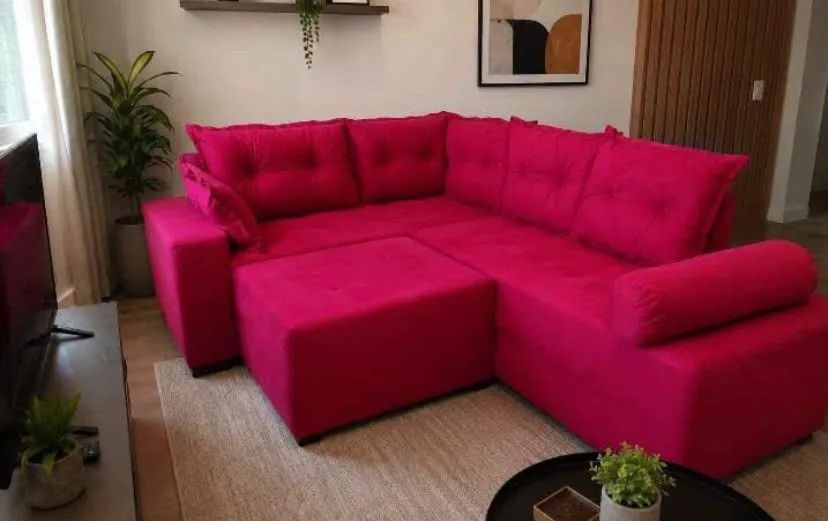Sofa paris com 3 módulos e puff central  - Foto 3