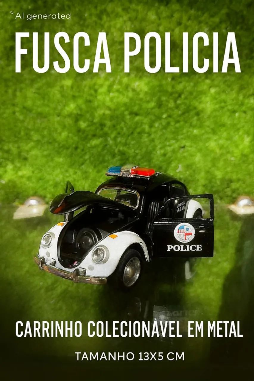 Fusca Polícia miniatura metal - Foto 2