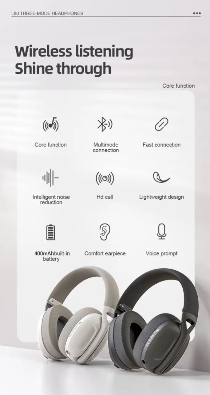 Headset sem fio SMAILWOLF L80 - Foto 4