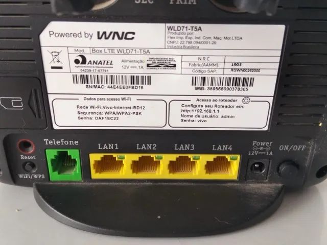 ROTEADOR 4G VIVO BOX WNC WLD71-T5A - Foto 4