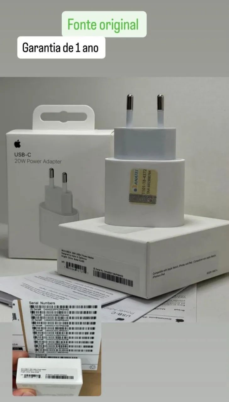Cabos e fontes Apple original 10x sem juros