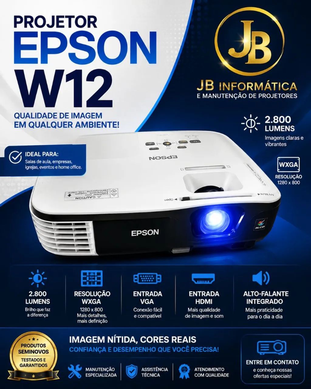 Projetor Epson Power lite W12 