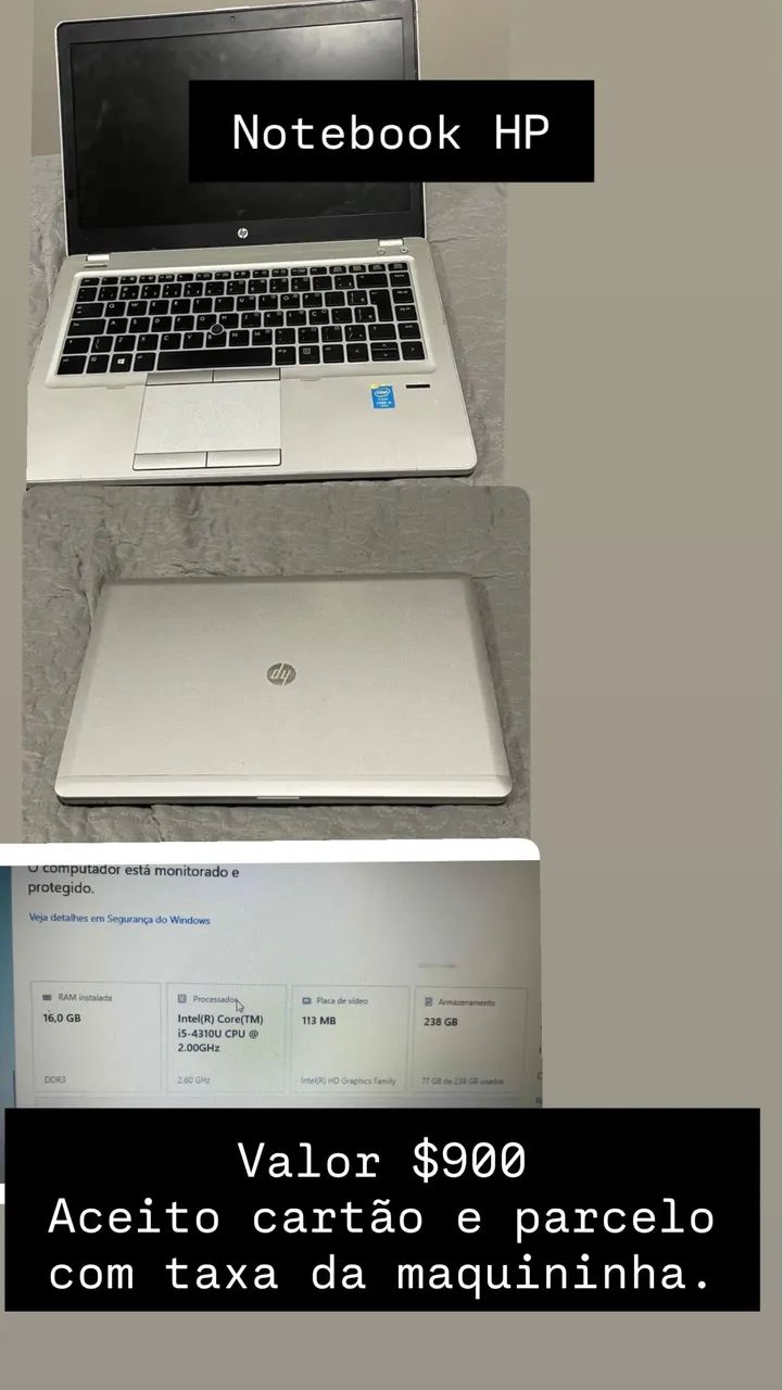 Vendo notebook HP 