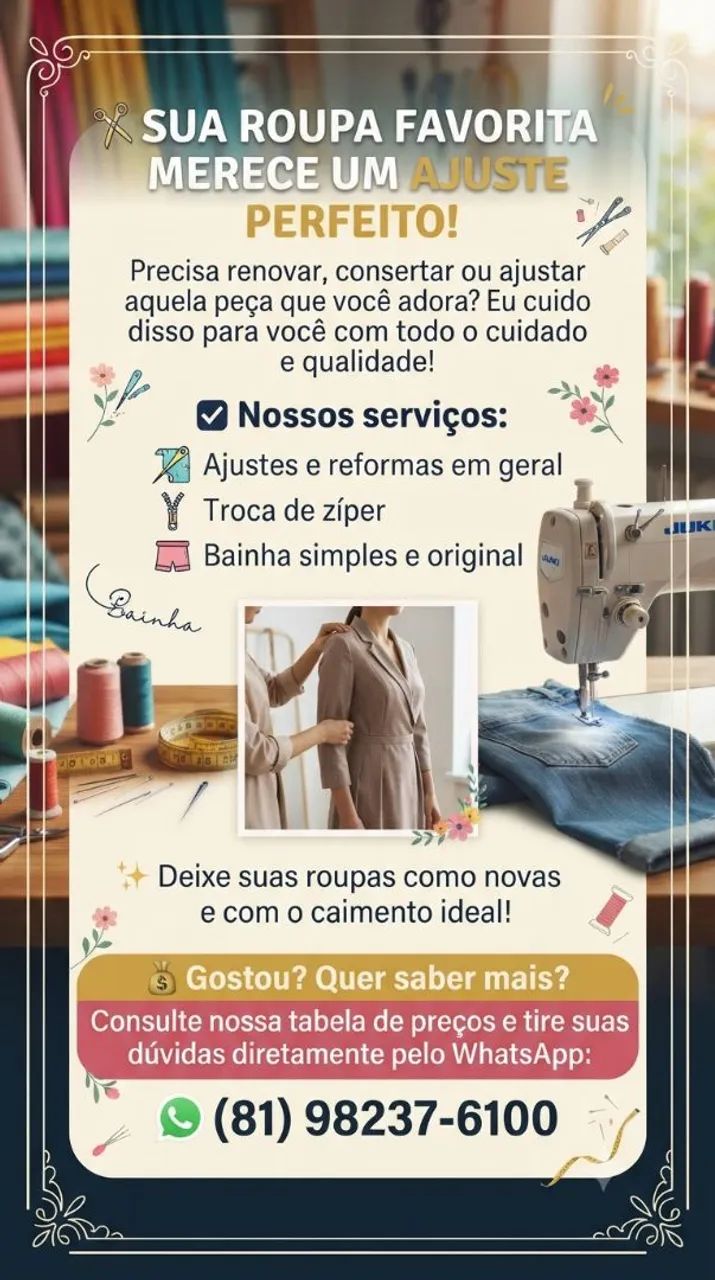 Concerto e Reforma de roupas em Geral 