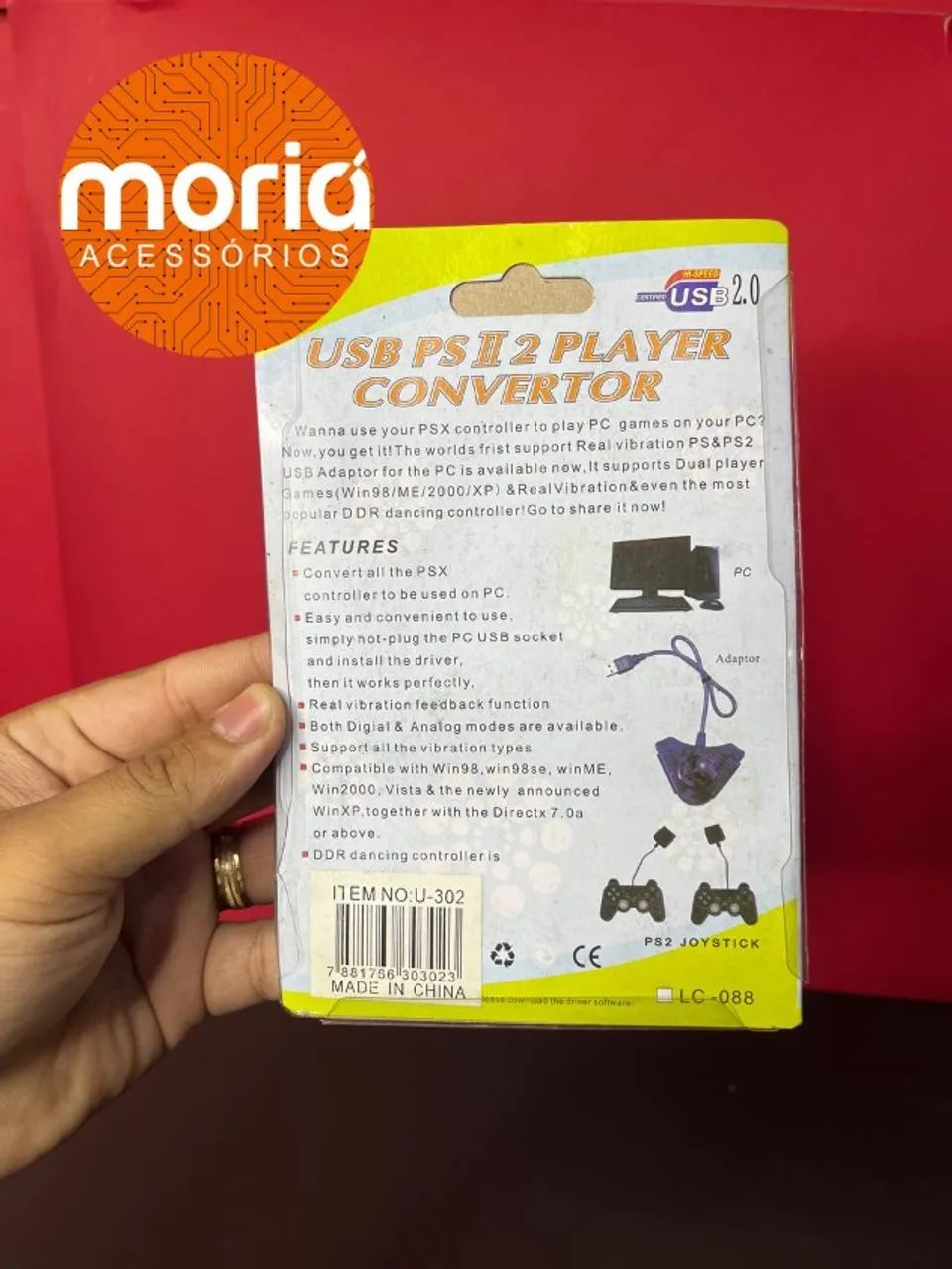 Adaptador de 2 Controles para PS2 PC e Notebook - Foto 3