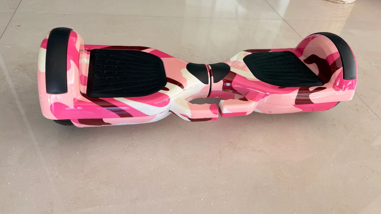 Hoverboard Elétrico Rosa Camuflado - Funcionando