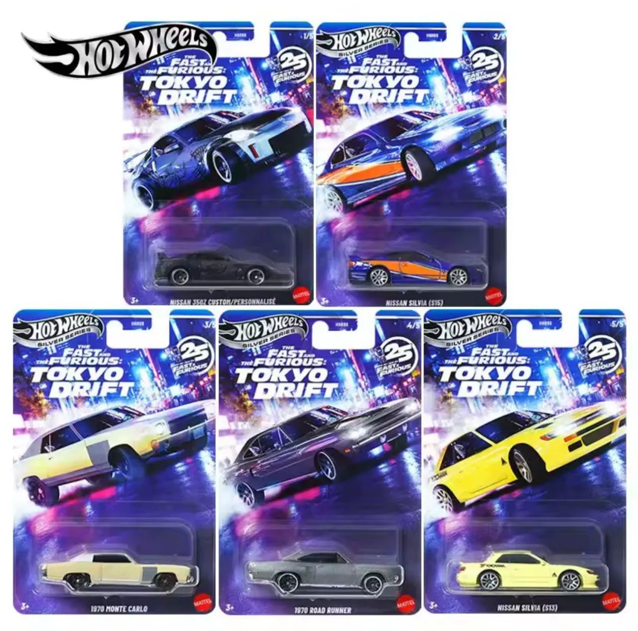 Miniatura Hot Wheels Velozes e Furiosos - Set Completo Tokyo Drift 1:64