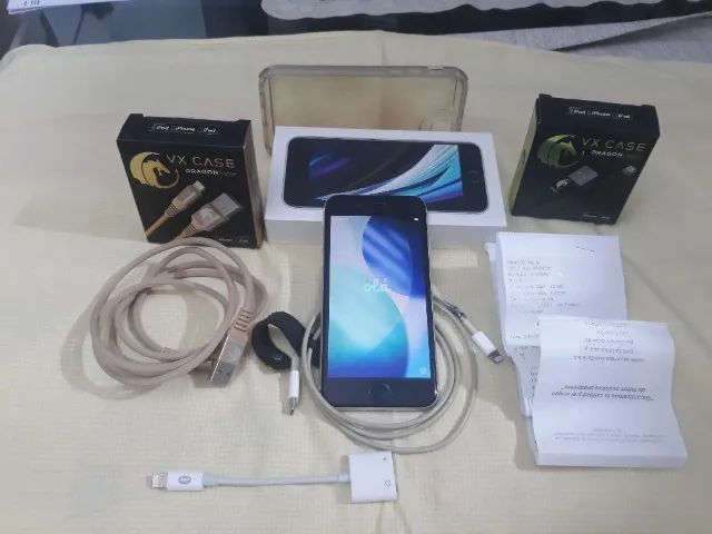 iPhone SE 2ª Geração 128GB Branco A2296-Impecável+NFiscal e 3 Cabos. - Foto 3
