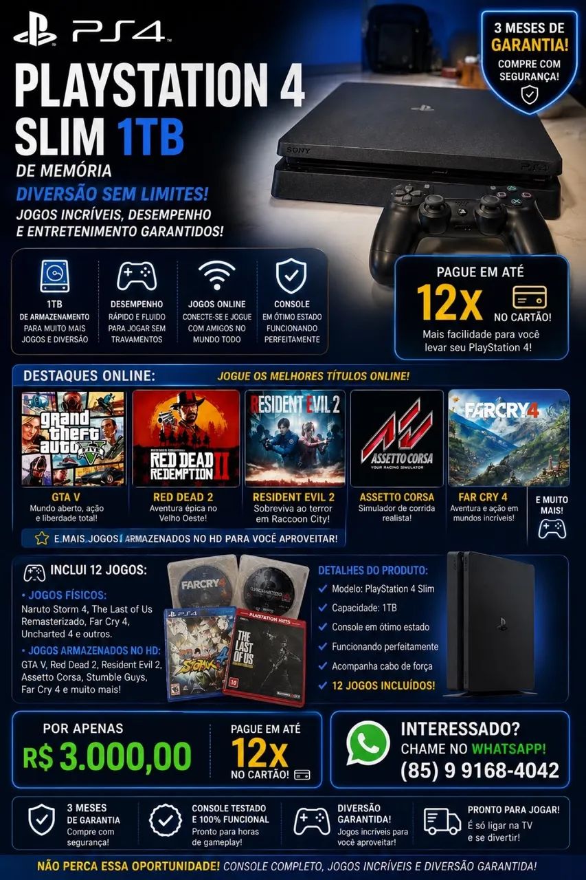 PS4 SLIM 1TB - Foto 4