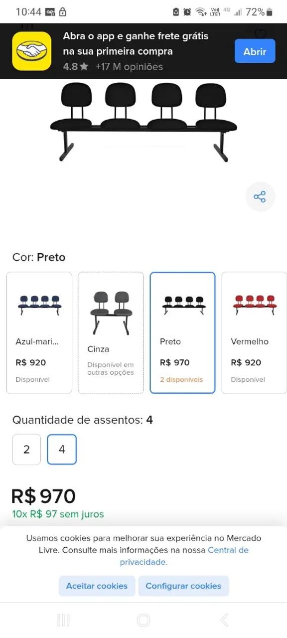 Cadeiras logarinas bancos para sala de espera e recepção  - Foto 3