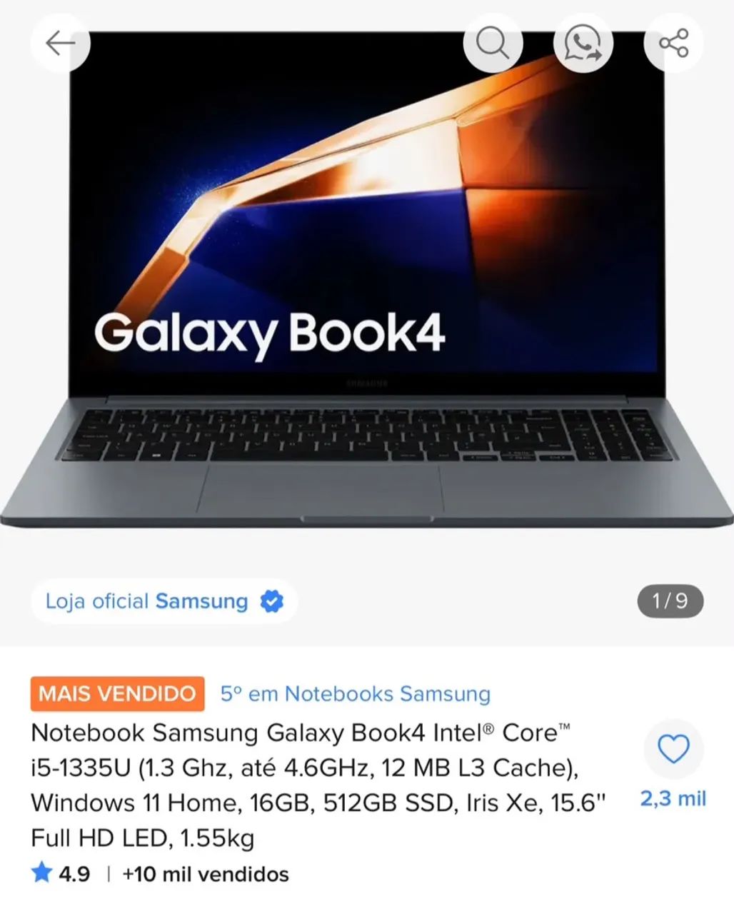 Vendo Notebook 