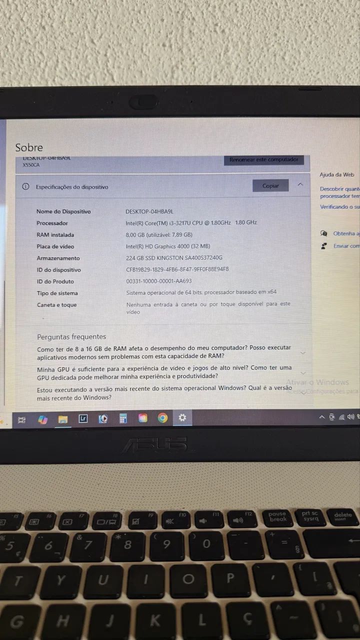 Notebook ASUS X550CA Core i3 + SSD 240GB + 8GB RAM - Foto 3