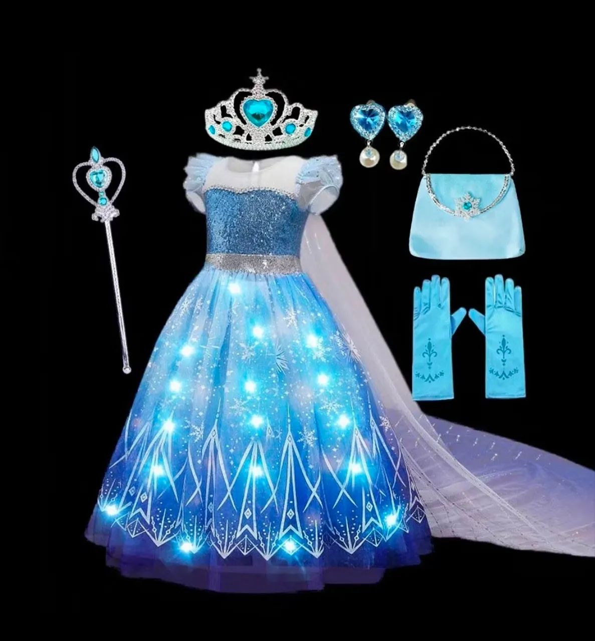 Fantasia e acessórios da Elsa Frozen 