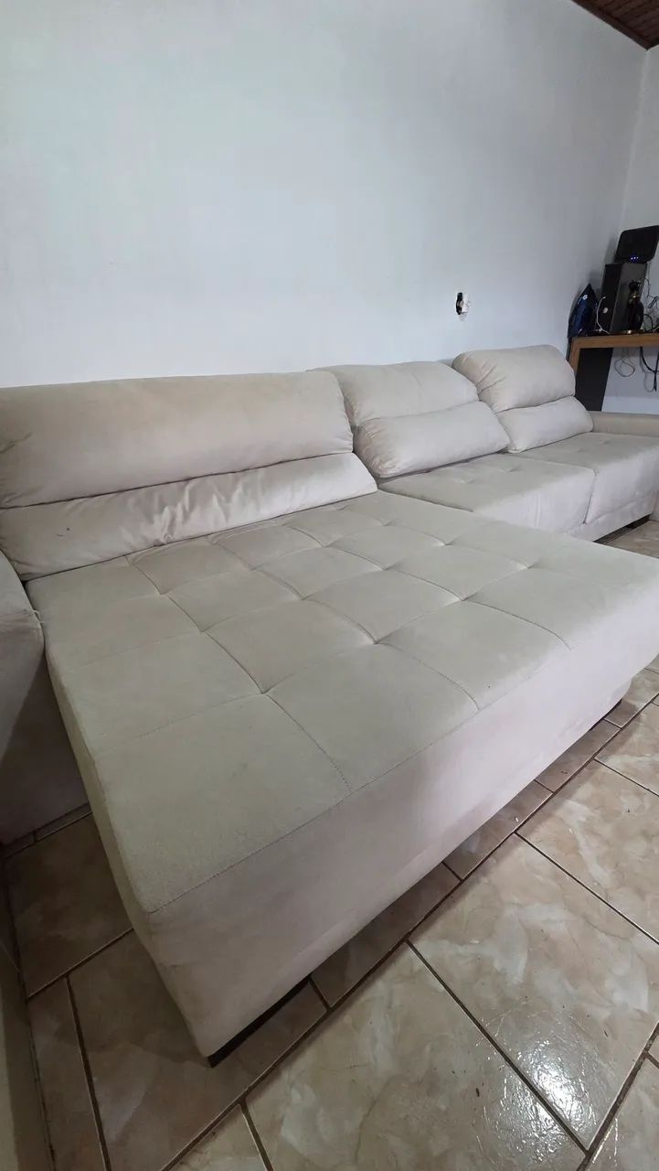  SOFÁ 3,20M RETRÁTIL E RECLINÁVEL | PÉROLA | SUPER CONFORTÁVEL - Foto 2