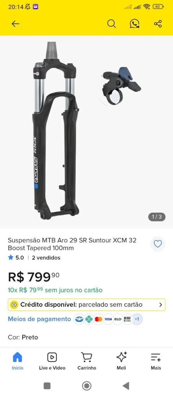 SUSPENSÃO SR SUNTOUR XCM 32 BOOST. CURSO 100MM