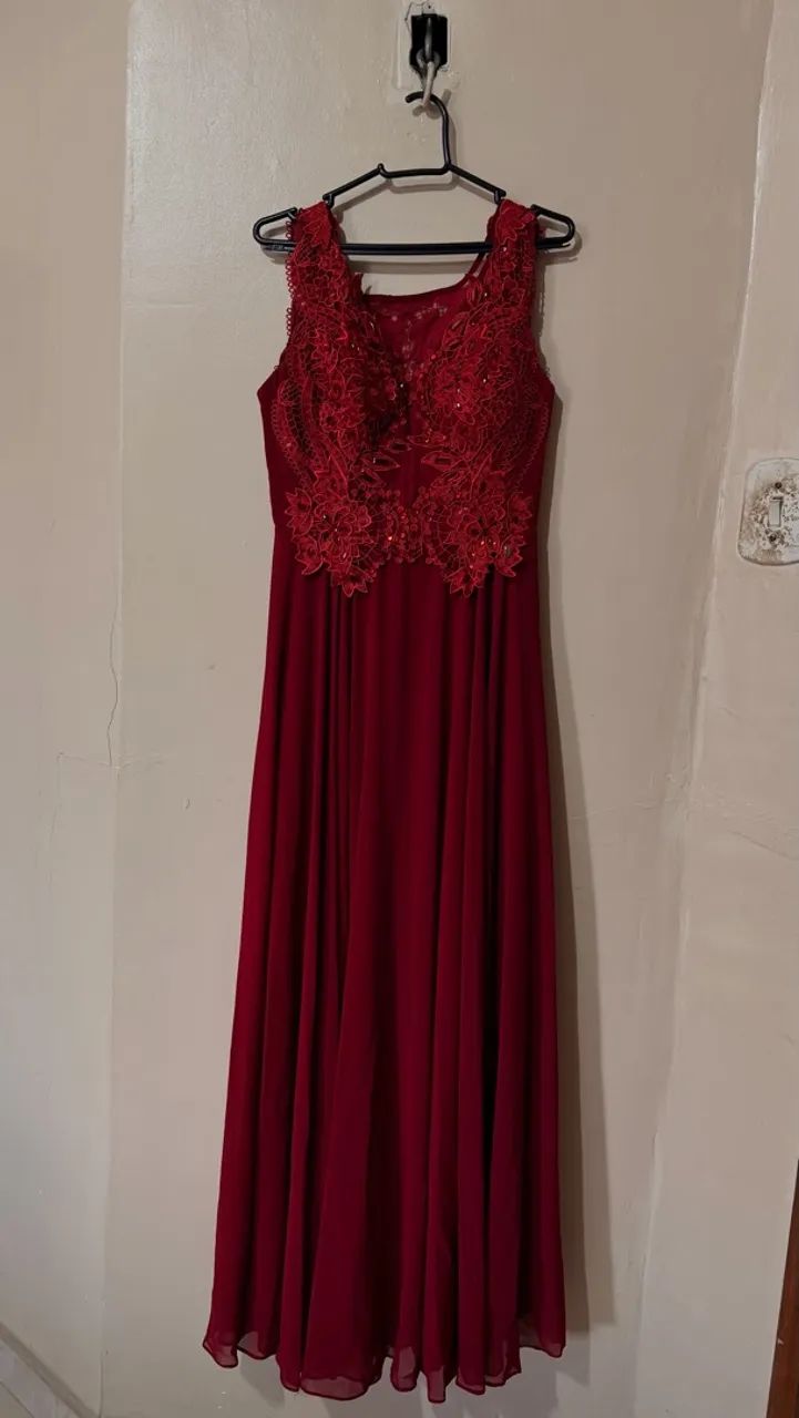 Vestido de gala Vermelho/Vinho - Foto 2