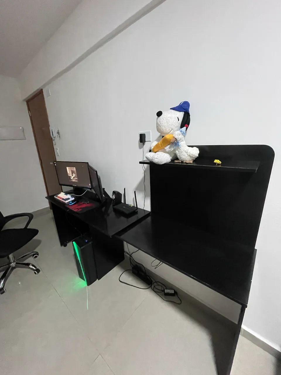 Mesa para Computador Dobrável Preta - Foto 2