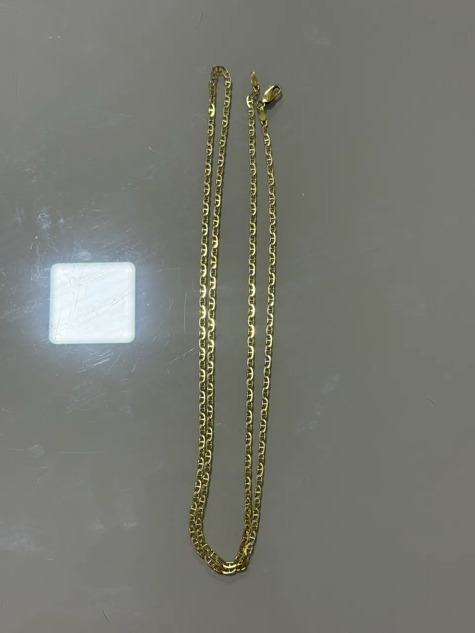 Corrente em ouro 18k nova (modelo piastrine) - Foto 2