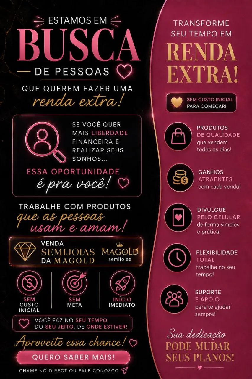 Vendedora de semijoias!!! Sem custo inicial