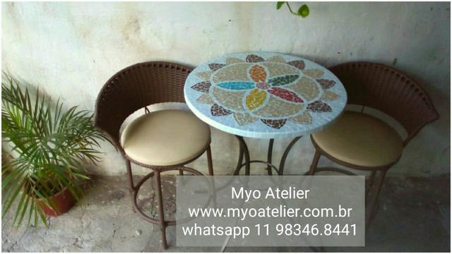 Conjunto varanda sacada mosaico