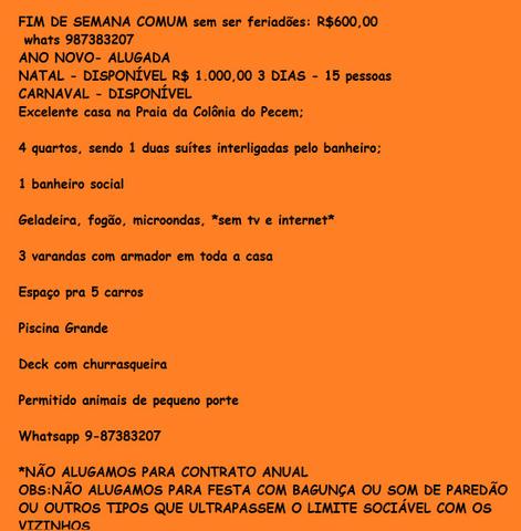 Alugo Casa de Praia no Pecém/Praia da colonia - Foto 9