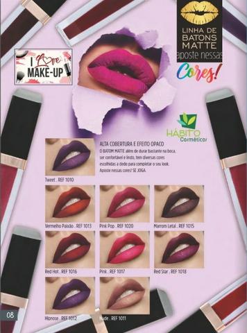 Linha de Batons Matte Hábito Cosméticos 10 Unidades - Foto 2