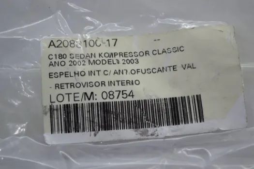 Espelho Retrovisor Interno Mercedes Benz C180 Kompressor - Foto 2