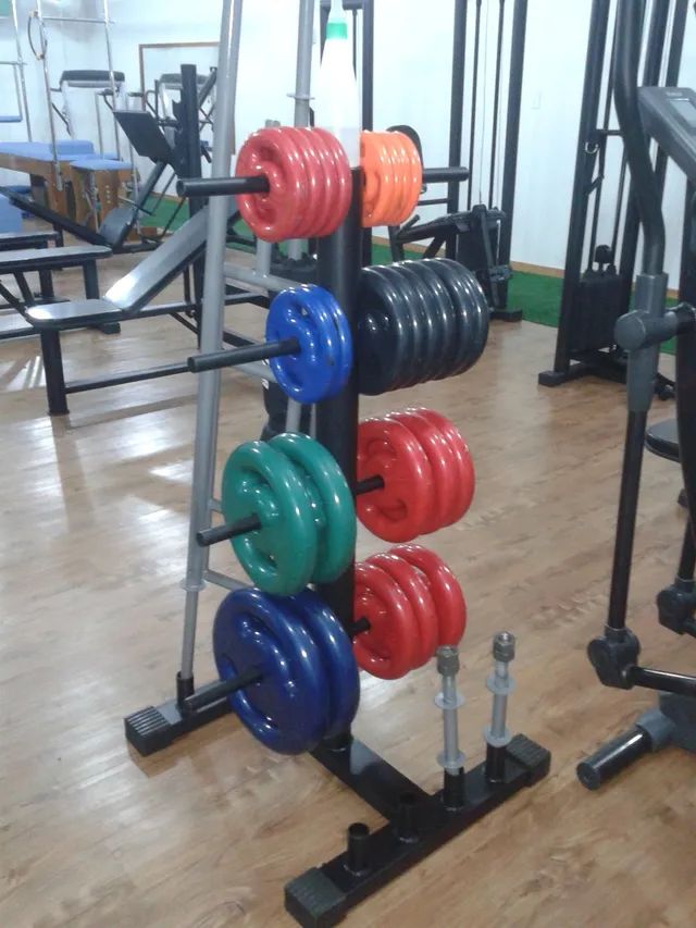 Suporte para barras e anilhas (Só o suporte) anilhas no kilo