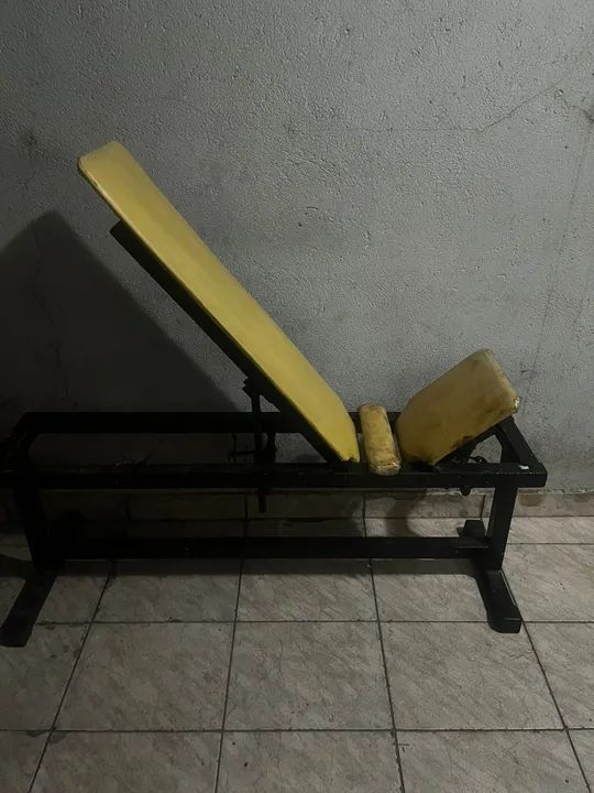 Banco para musculação, barra w, barra supino , anilhas