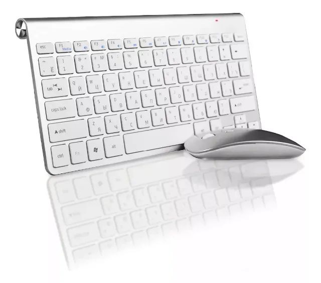 Kit Mini Teclado E Mouse Sem Fio Slim P/ Notebook - Foto 5