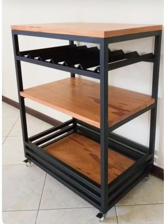 Carrinho bar adega drinks com lugar pra vinho 