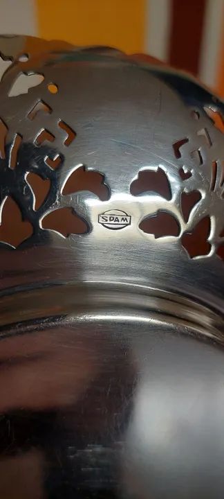 Antigo Prato Bandeja Centro Mesa Prata Spam - Foto 5