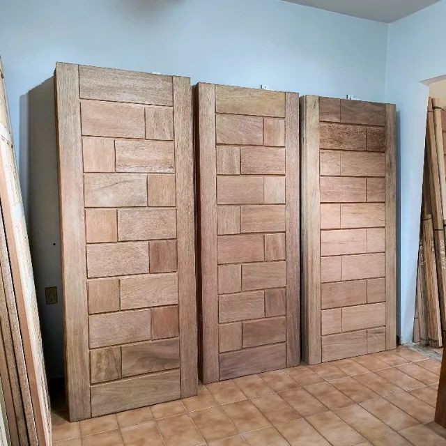 Porta Tijolão Madeira Maciça Cedro / Angelim Externa Entrada Social  - Foto 3