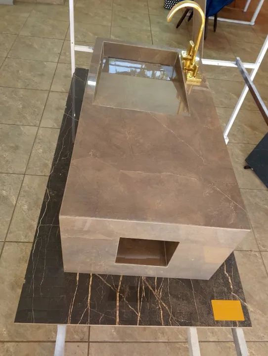 Pia de porcelanato para banheiro  - Foto 5