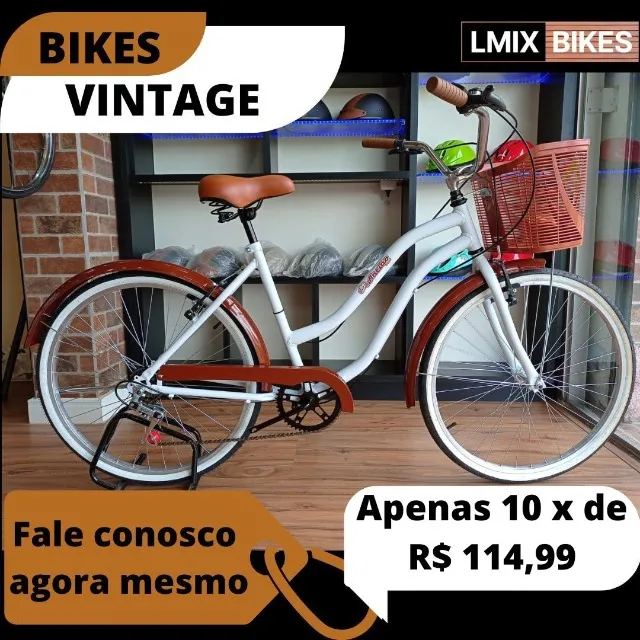 Bicicleta Nova Vintage Retro Feminina Ancião 6 Marchas 10 Vezes Sem Juros