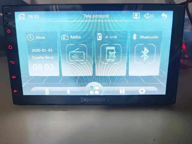 Central Multimídia Ekitech Bluetooth e Espelhamento